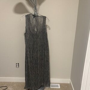 Eileen Fisher Black and Gray Maxi Dress